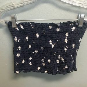 Brandy Melville Cleo Tube Top Navy/Cream